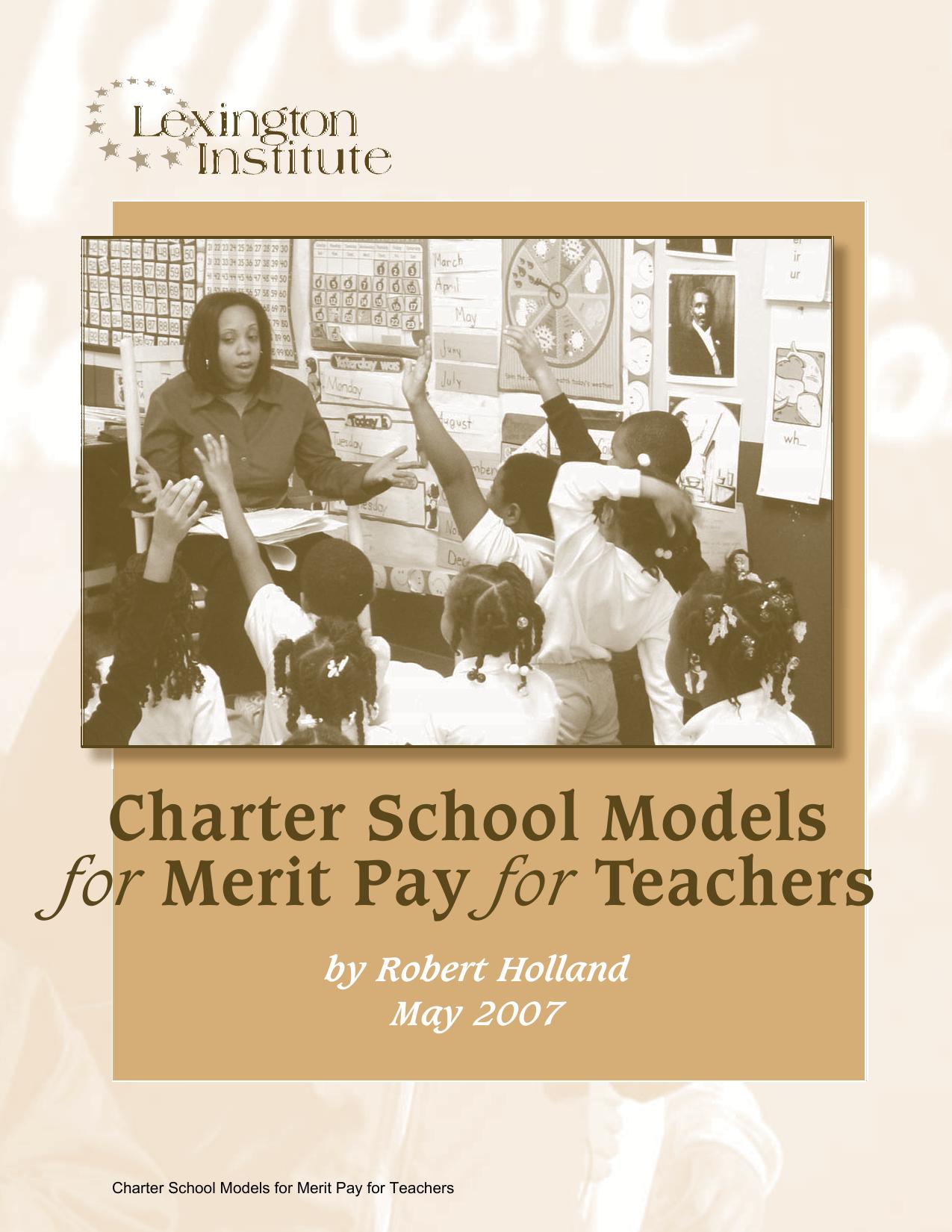 Charter School Models for Merit Pay for Teachers