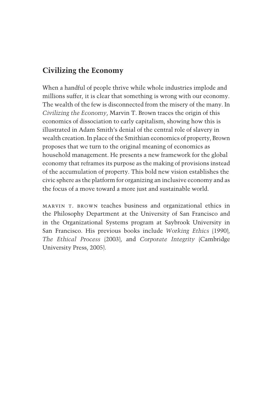 Civilizing the economy a new economics of provision