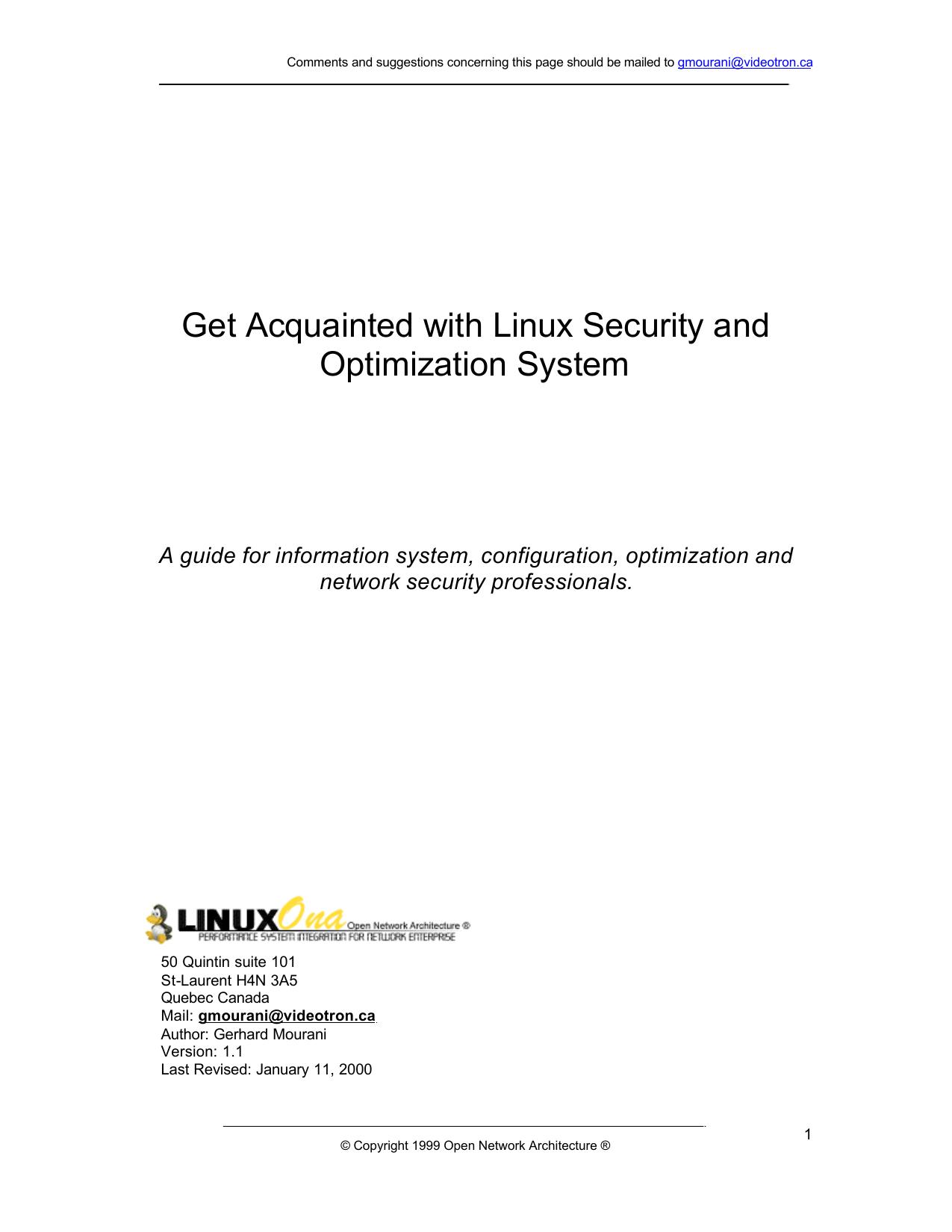 Get Acquainted with Linux Security and Optimization System.