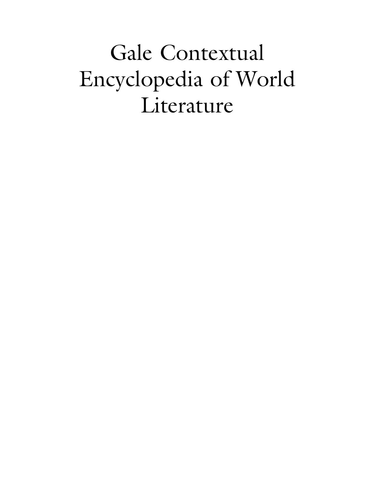 Gale Contextual Encyclopedia of World Literature vol. 4