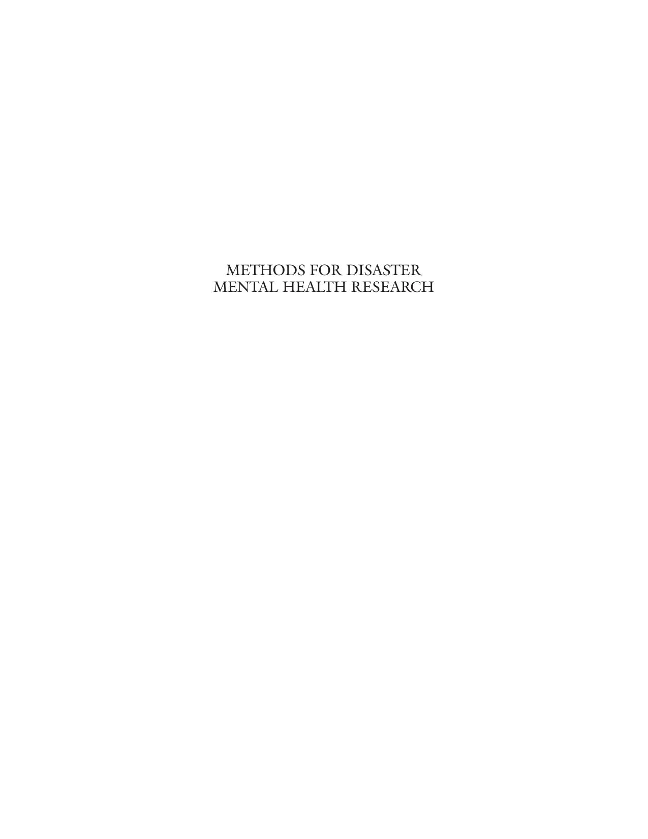 Fran H. Norris PhD, Sandro Galea MD MPH DPH, Matthew J. Friedman MD PhD, Patricia J. Watson PhD