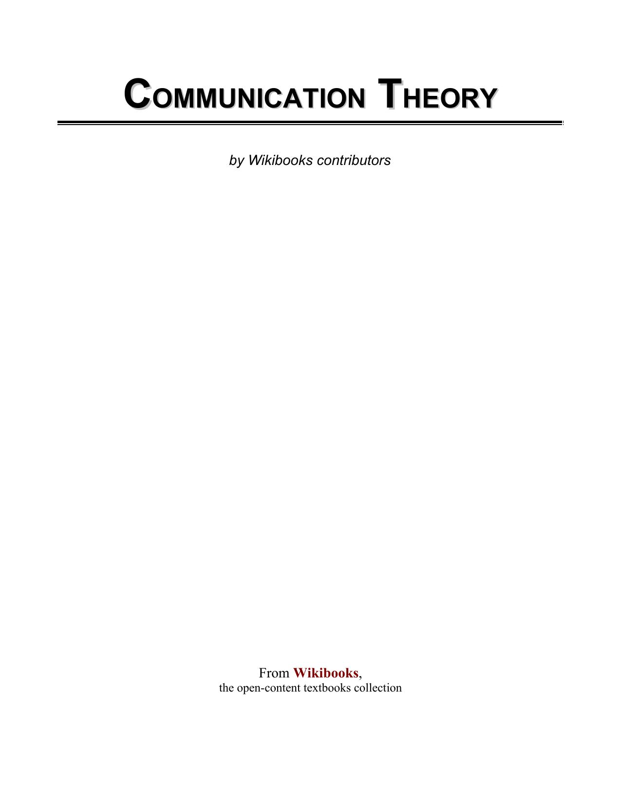 Communication Theory