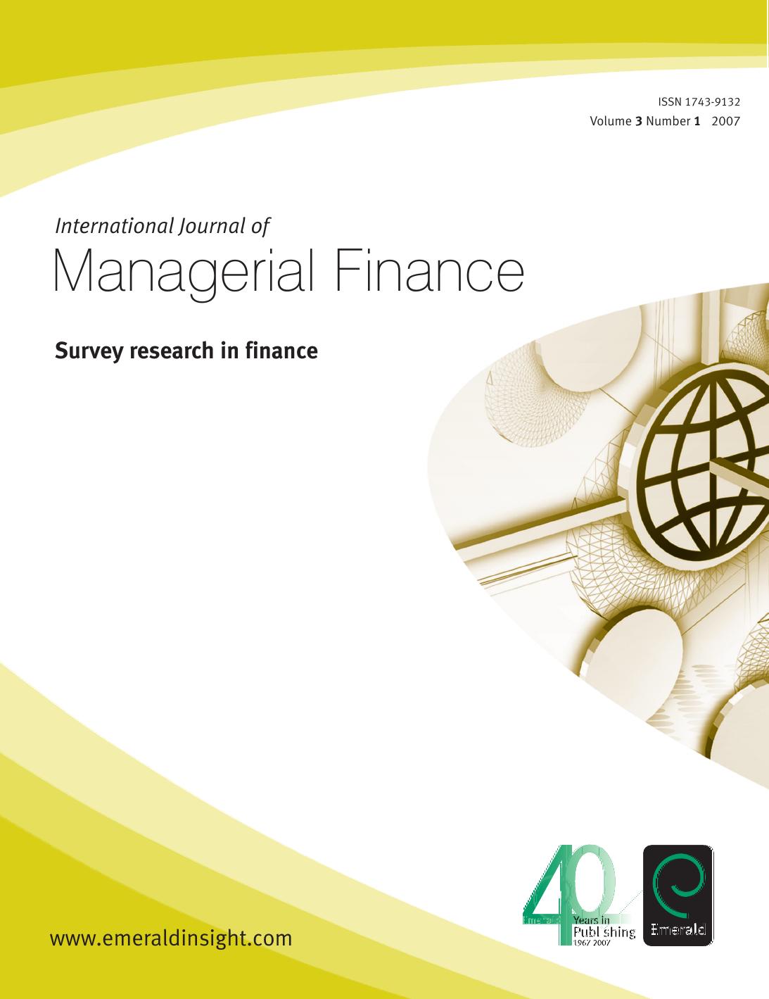 International Journal of Managerial Finance