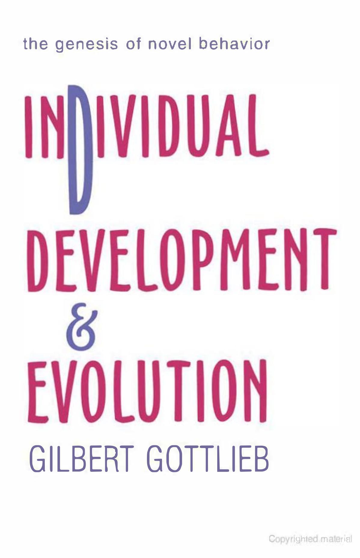 Individual Development And Evolution