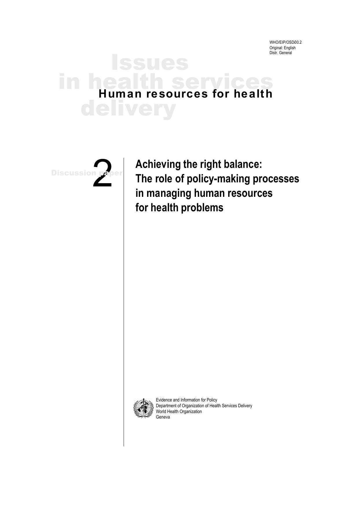 Human resources for health