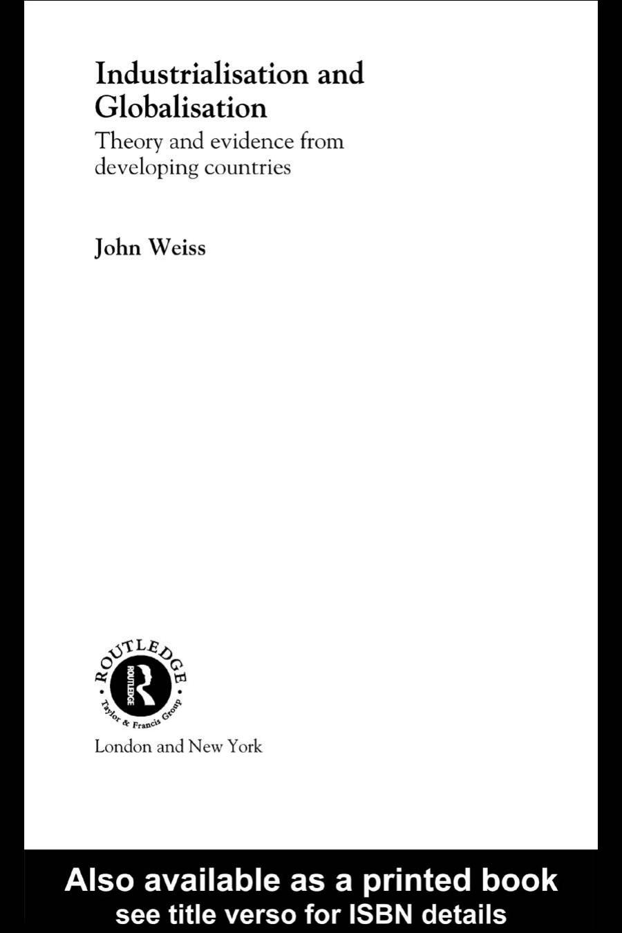 Industrialisation and Globalisation: Theory and Evidence from Developing Countries