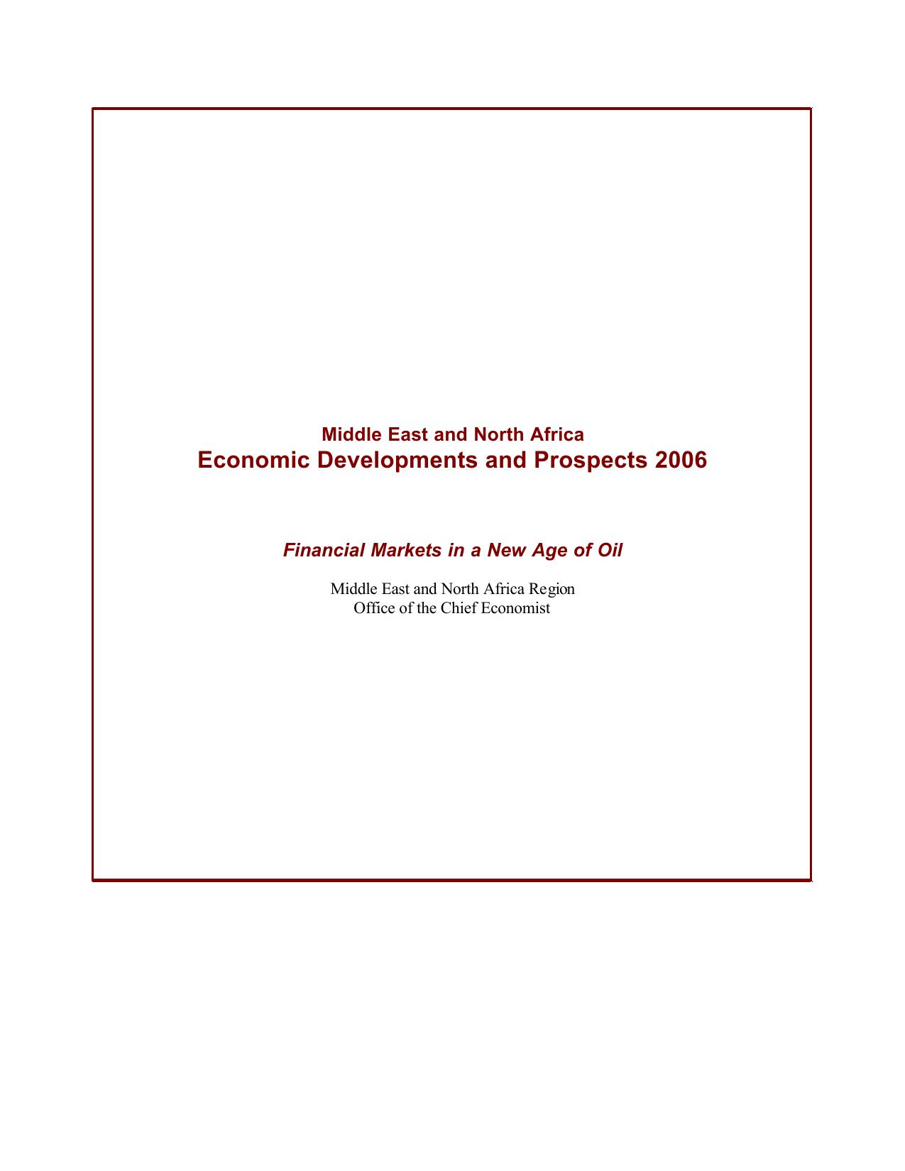 Middle East and North Africa: Economic Developments and Prospects 2006