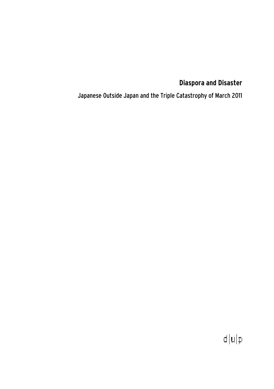 Diaspora and Disaster Japanese Outside Japan and the Triple Catastrophy of March 2011