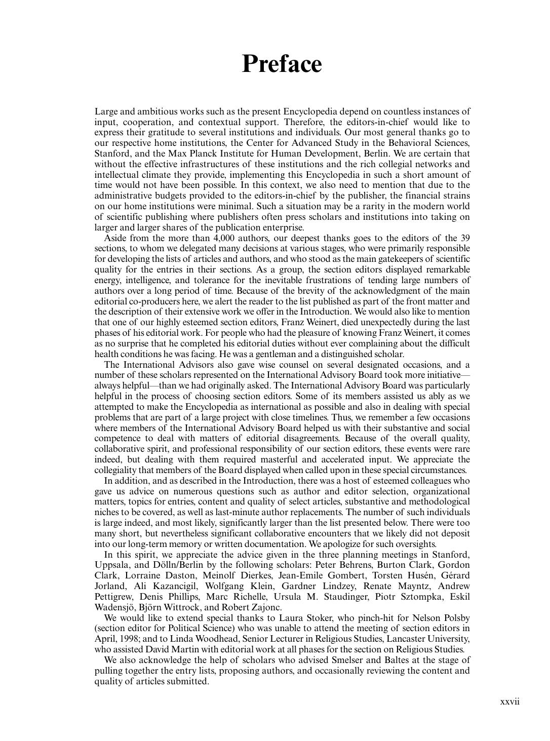 International Encyclopedia of the Social & Behavioral Sciences