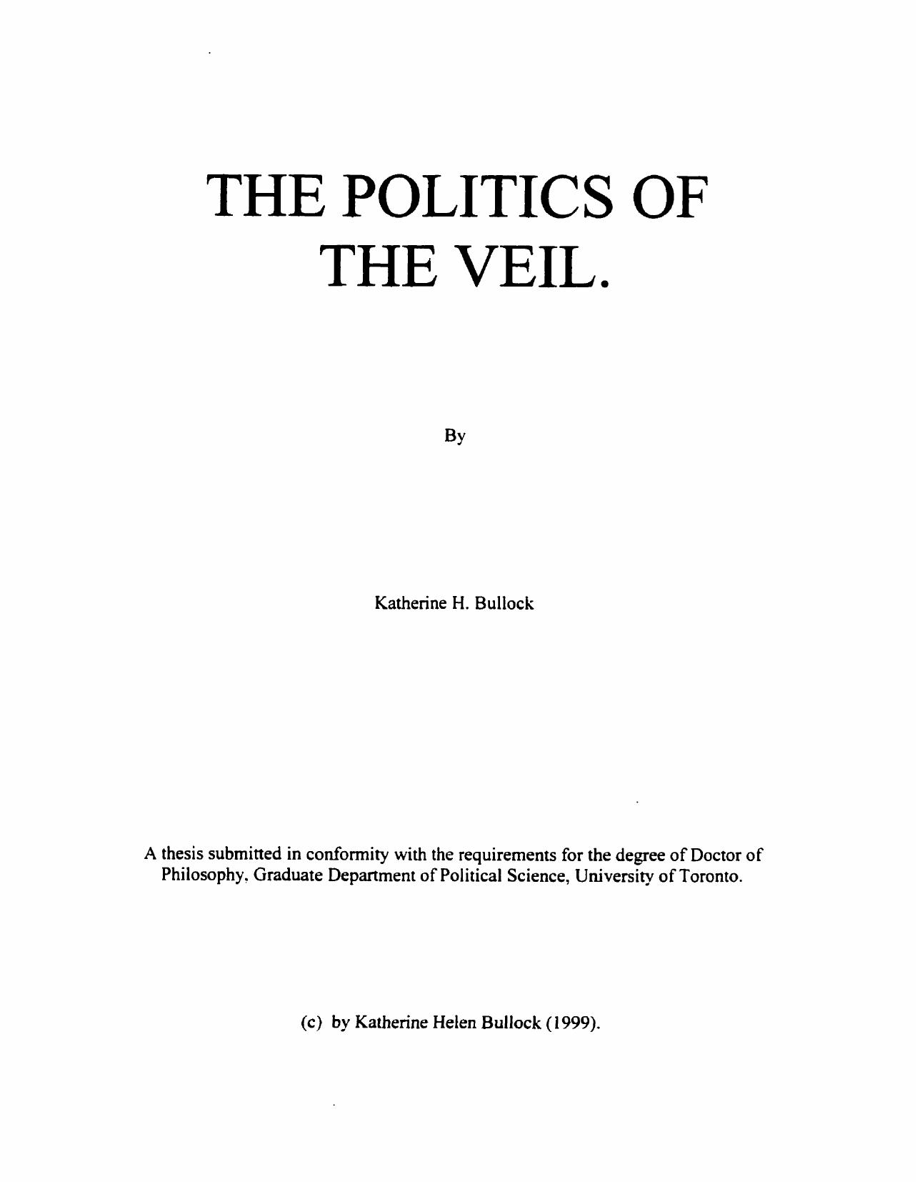 The Politics of the Veil