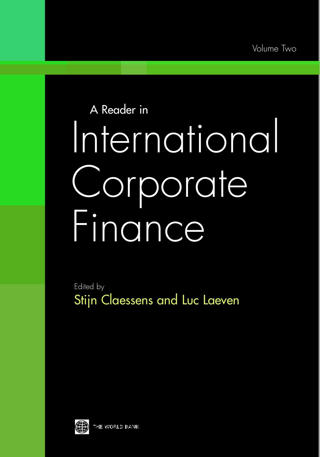 A Reader in International Corporate Finance
