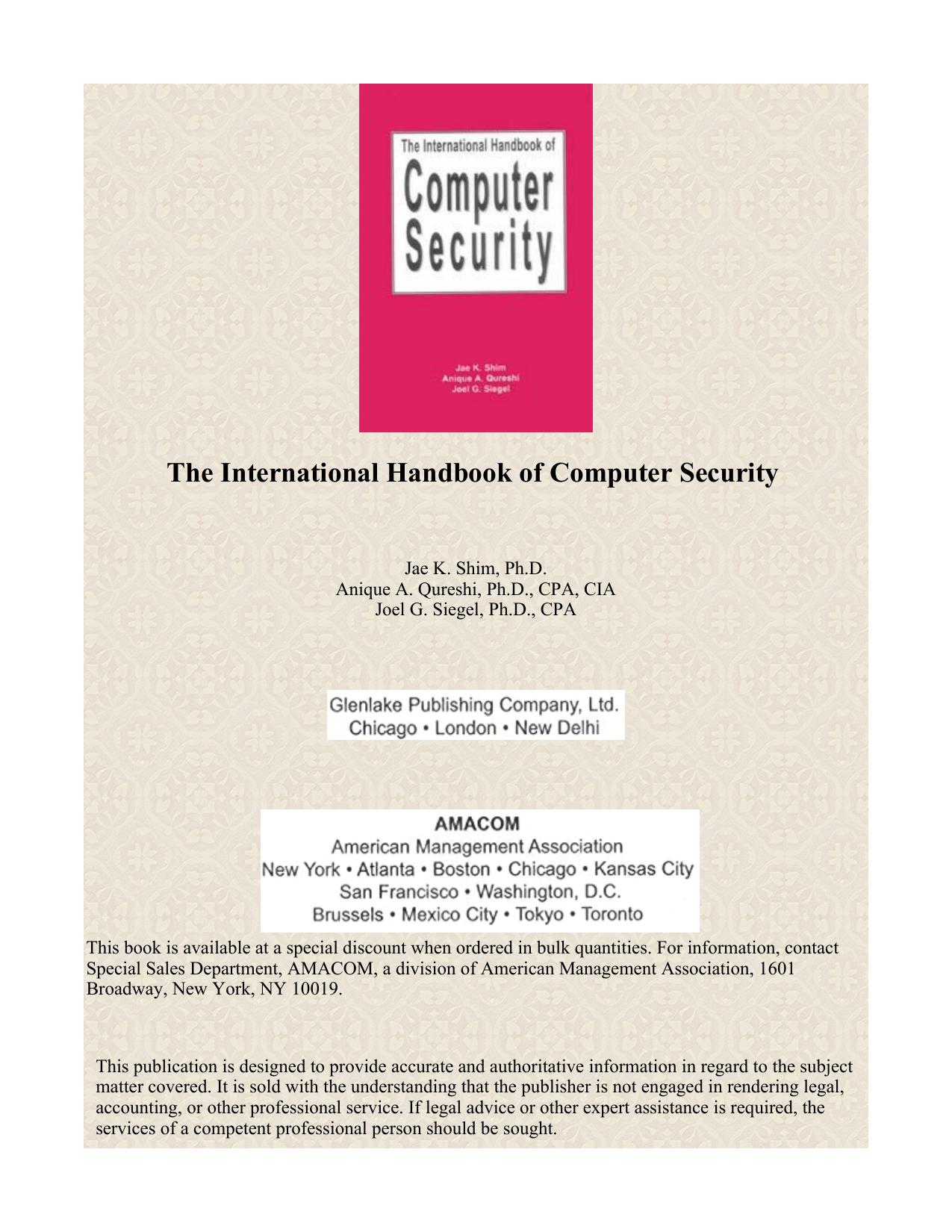 The International Handbook of Computer Security
