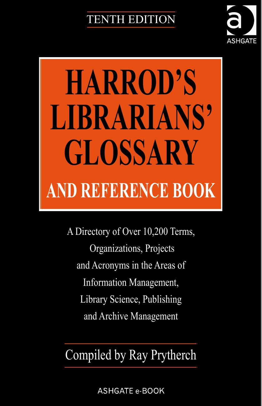 Harrod's Librarians' Glossary and Reference Book