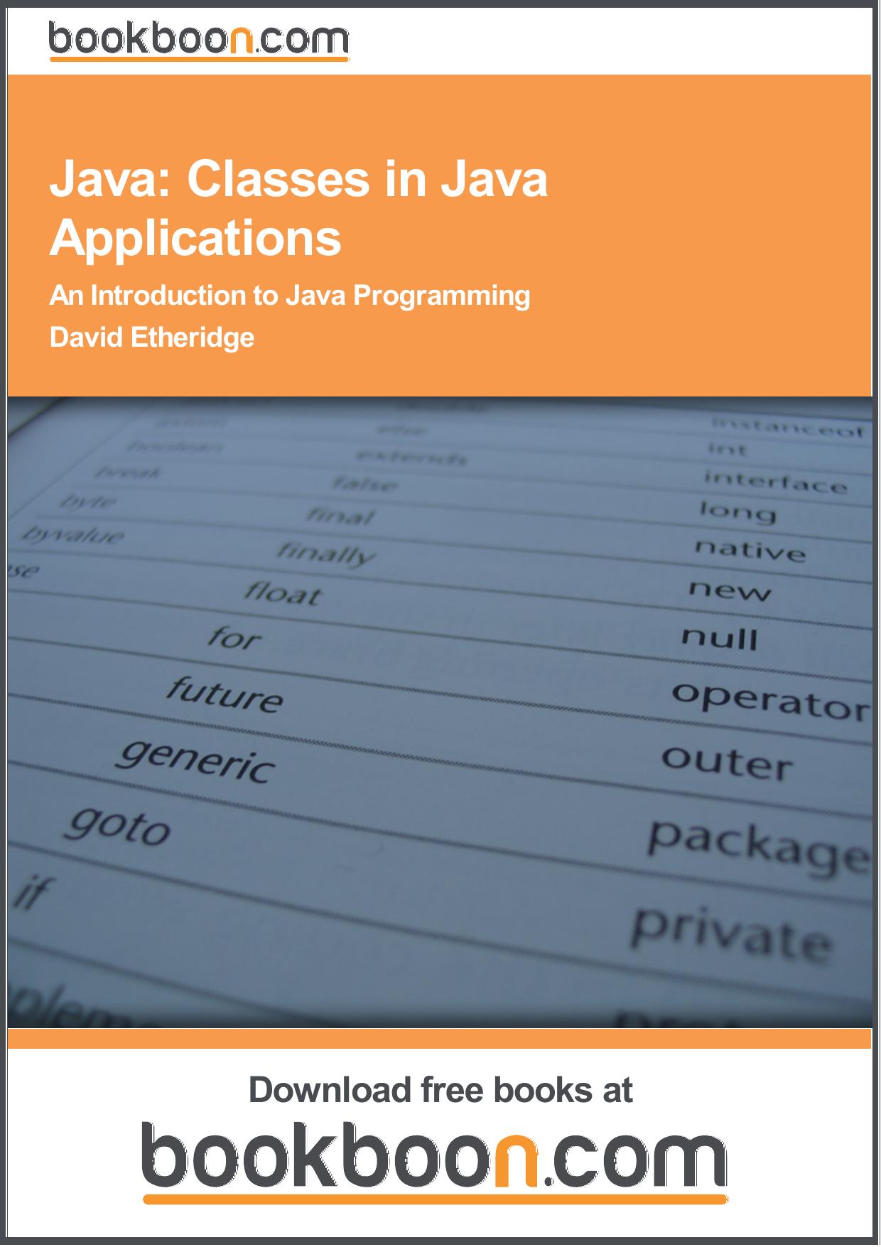 Java: Classes in Java Applications