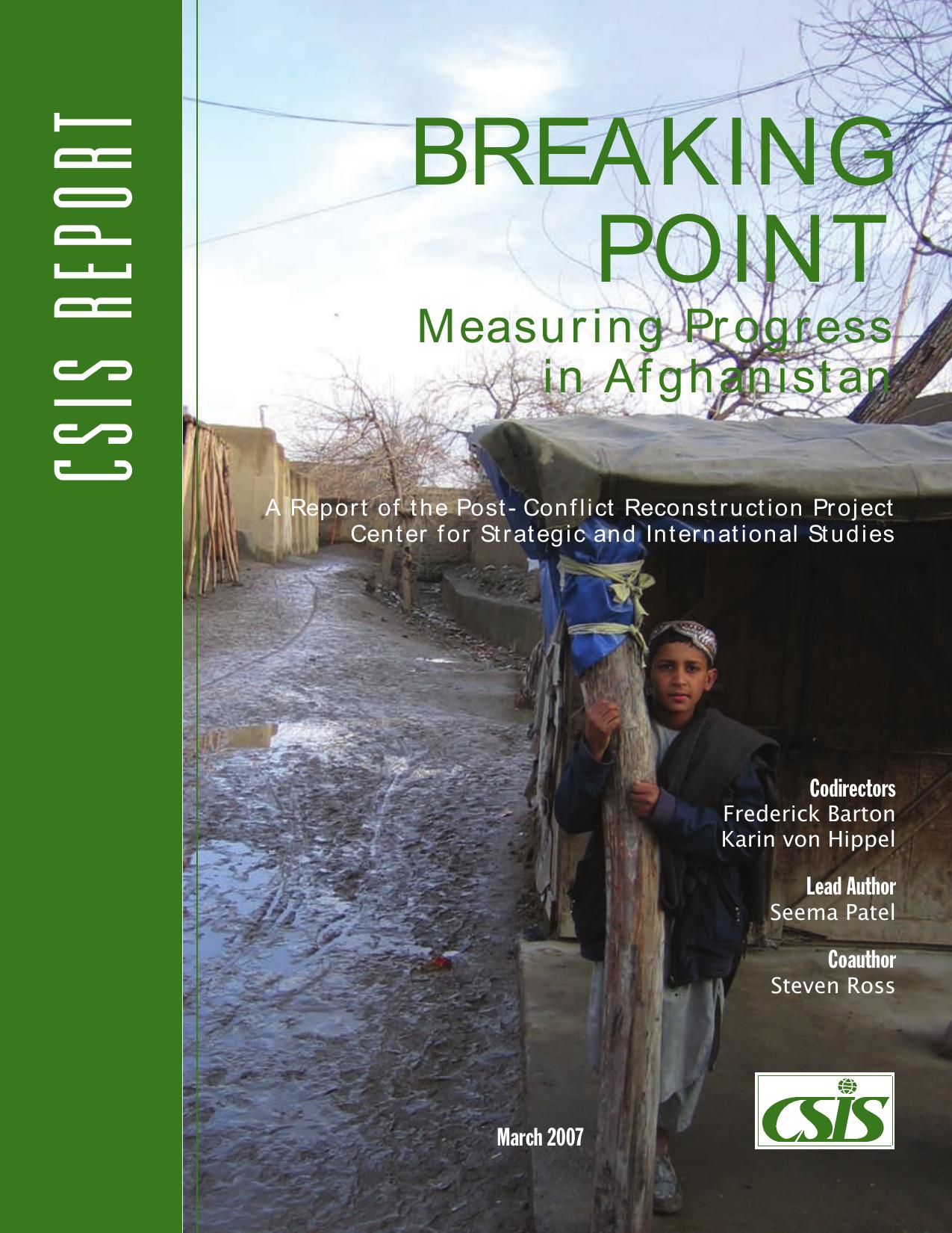 BREAKING POINT Measuring Progress in Afghanistan