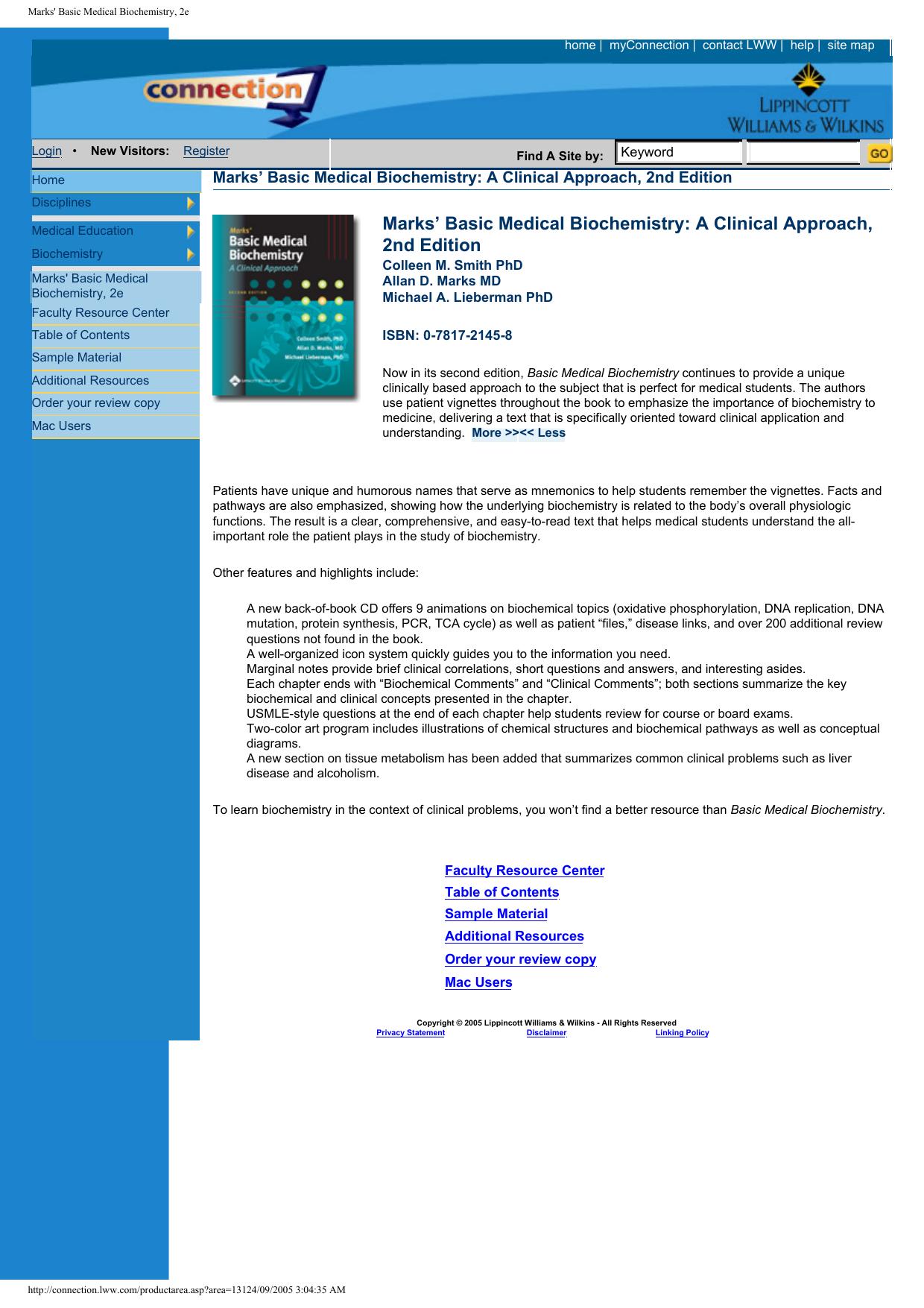 Marks' Basic Medical Biochemistry, 2e