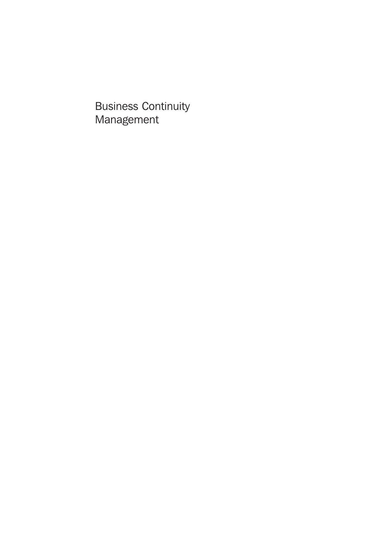 Business Continuity Manment