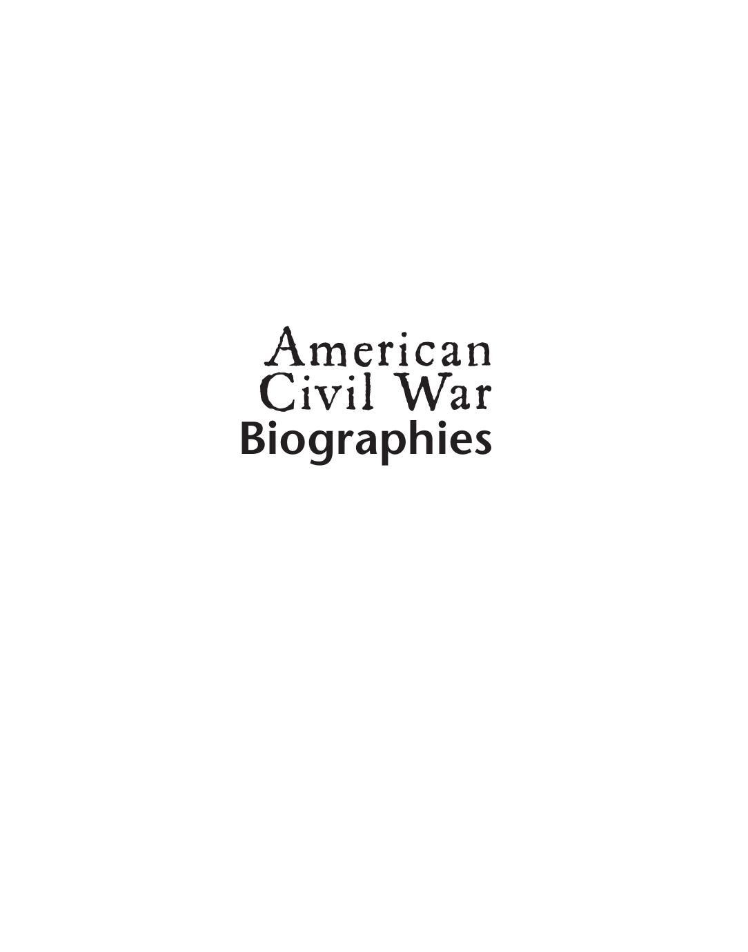 American Civil War Biographies