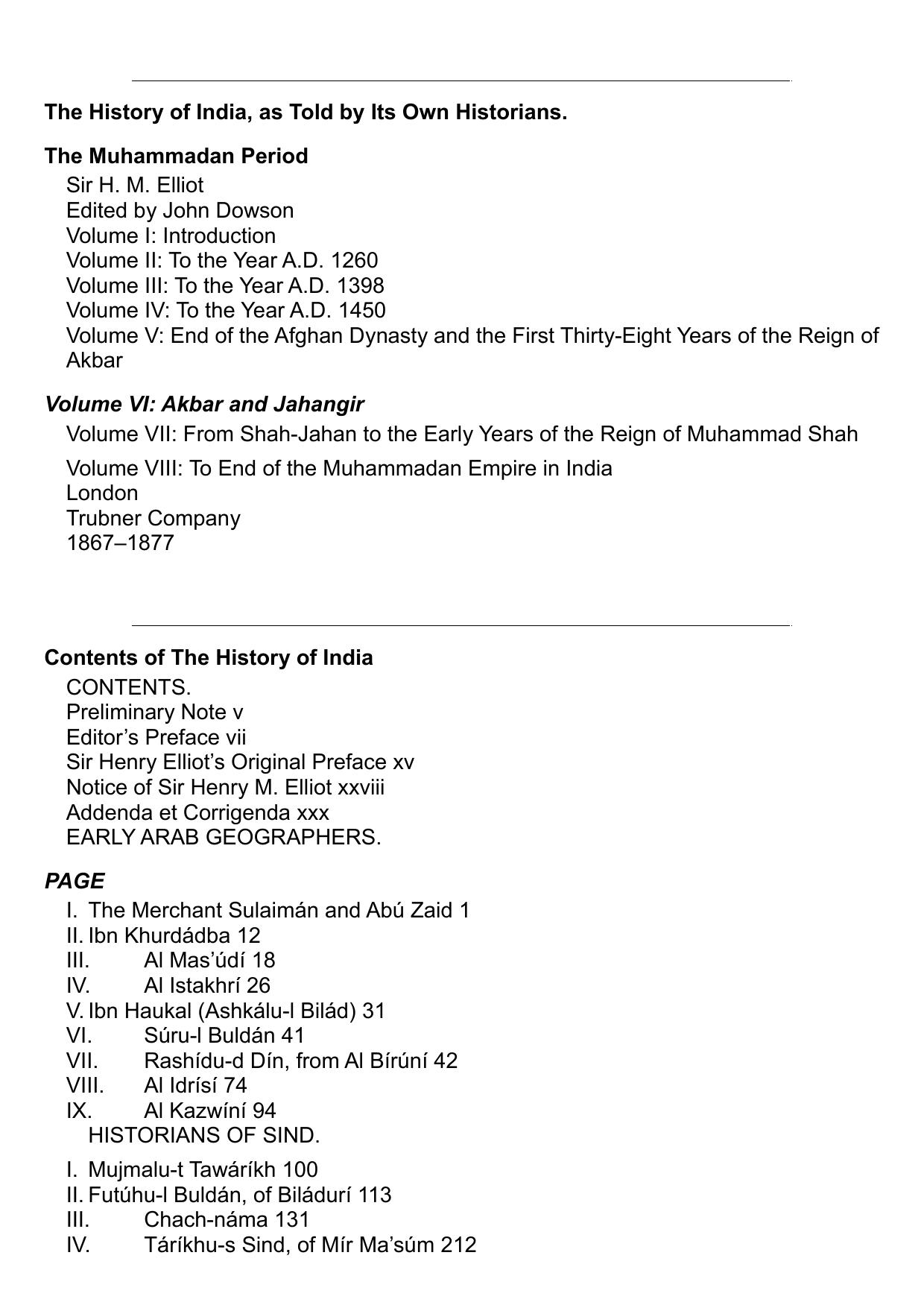 The History of India, as Told by Its Own Historians