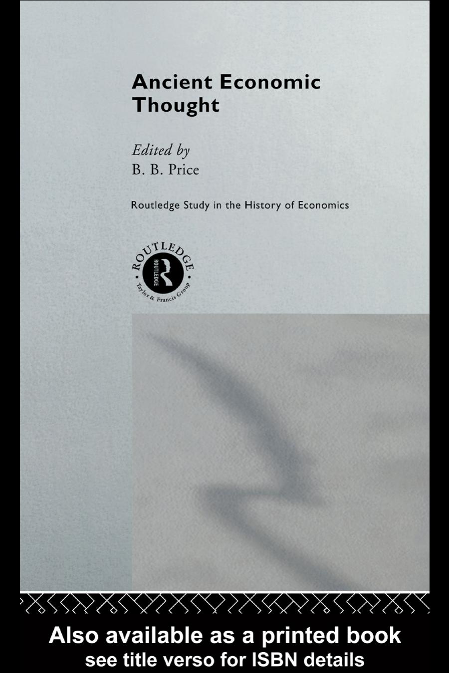 Ancient Economic Thought, Volume 1
