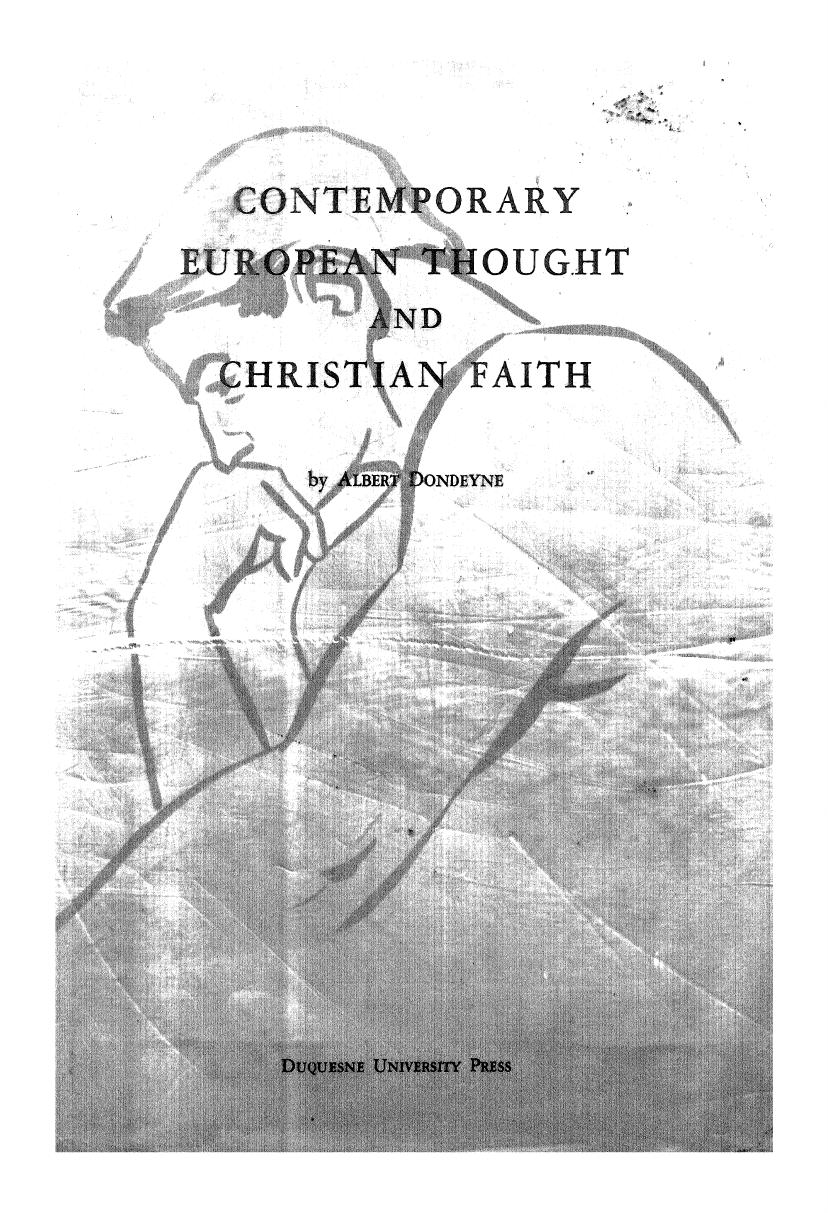 Albert Dondeyne--Contemporary european thought and christian faith