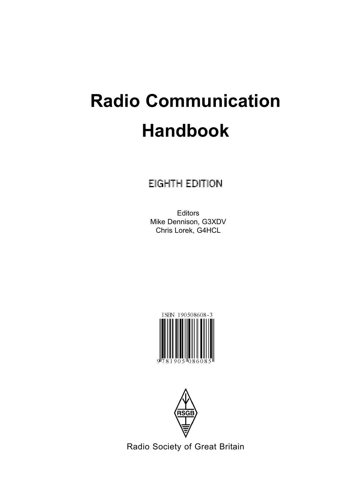 Radio Communication Handbook 8th Ed