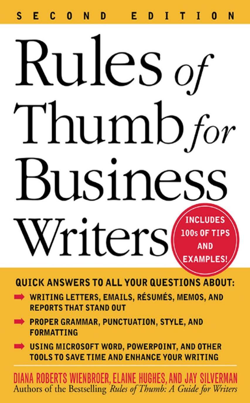 Rules of Thumb for Business Writers, Second Edition