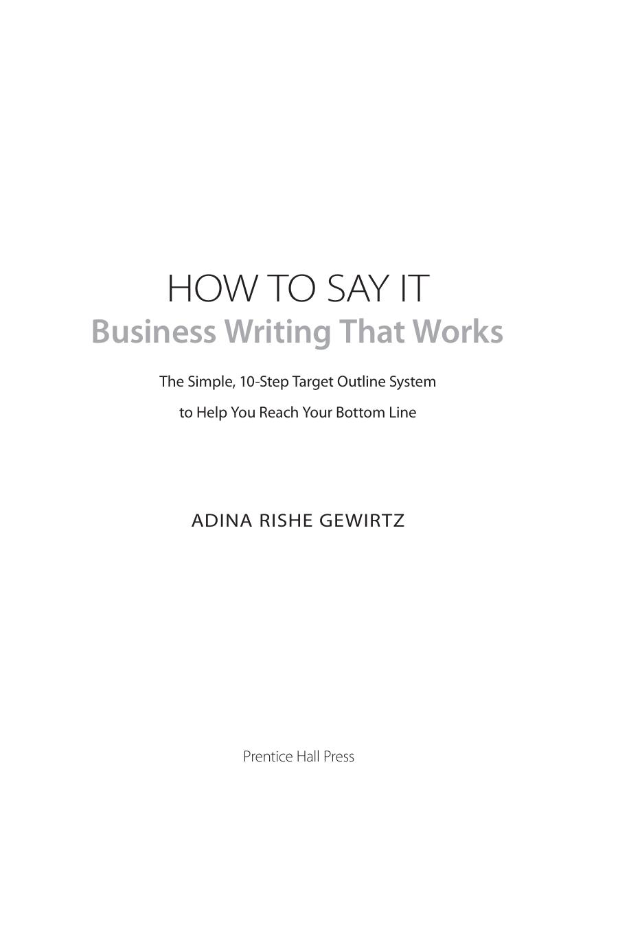 How to Say It® Business Writing That Works