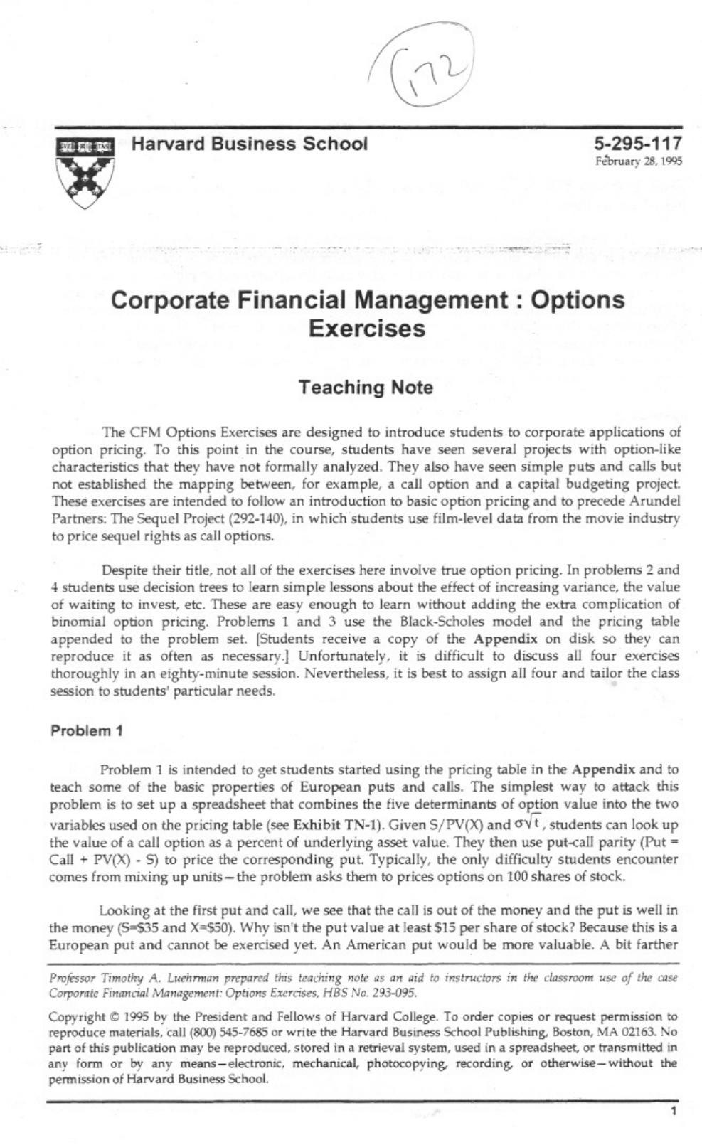 Corporate financial management