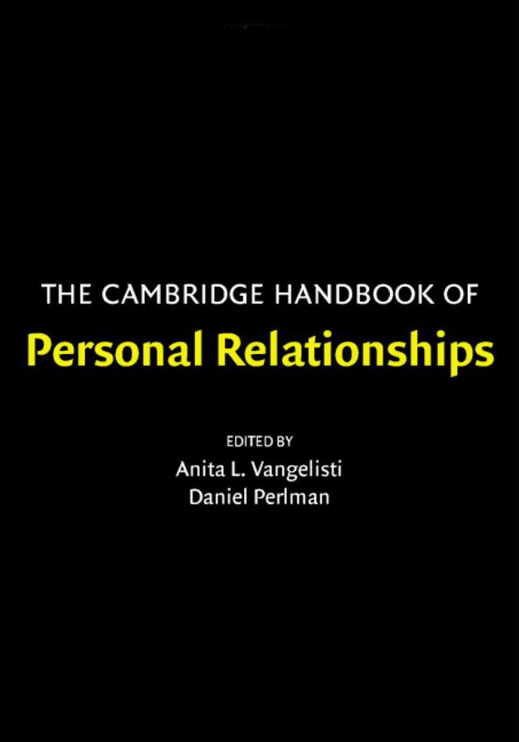 (Cambridge Handbooks in Psychology) Anita L. Vangelisti, Daniel Perlman