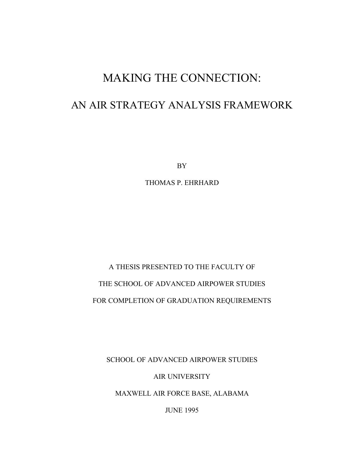 Making the Connection: An Air Strategy Analysis Framework