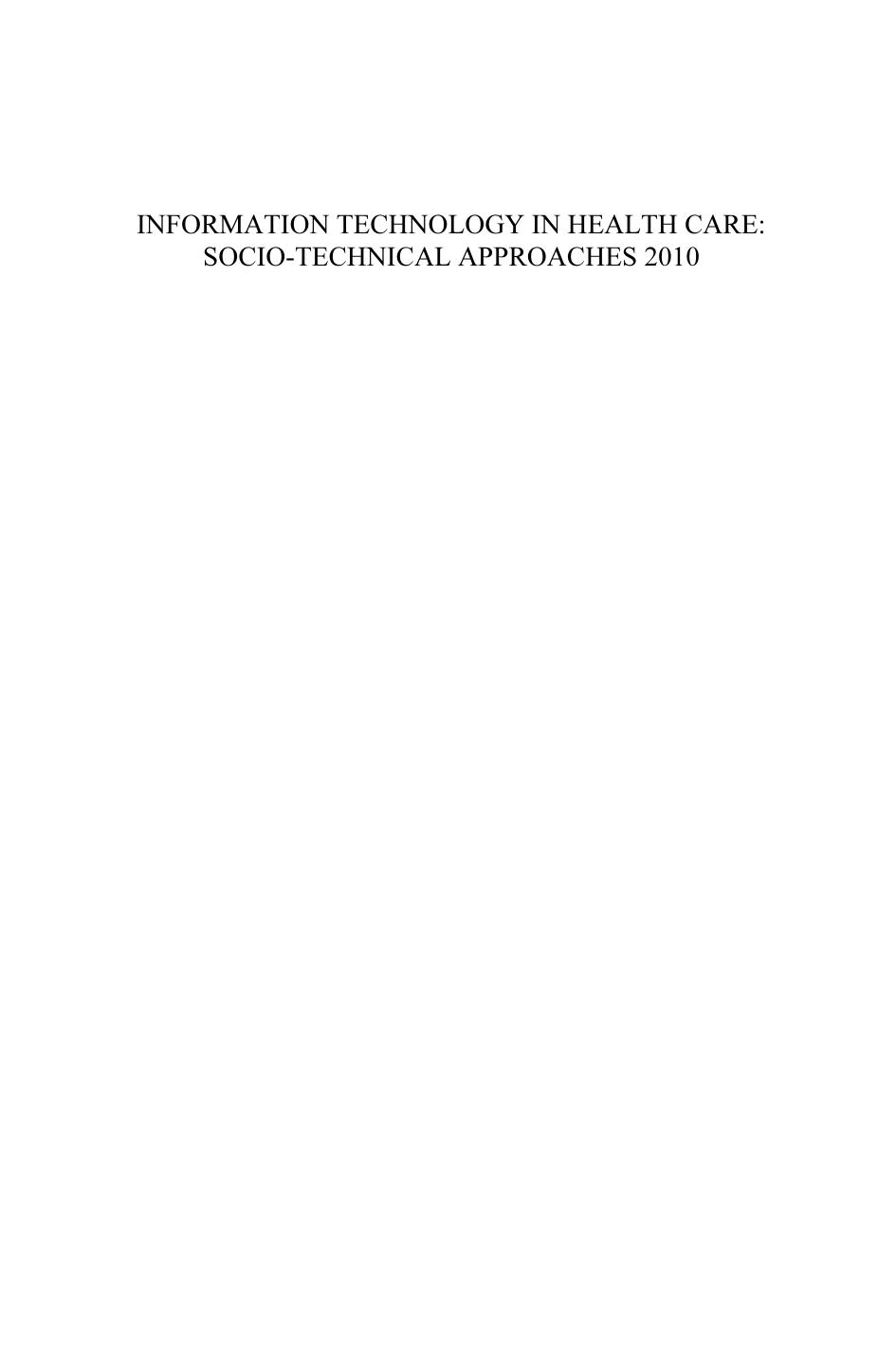 (Studies in health technology and informatics, v. 157) C. NГѓВёhr, J. Aarts