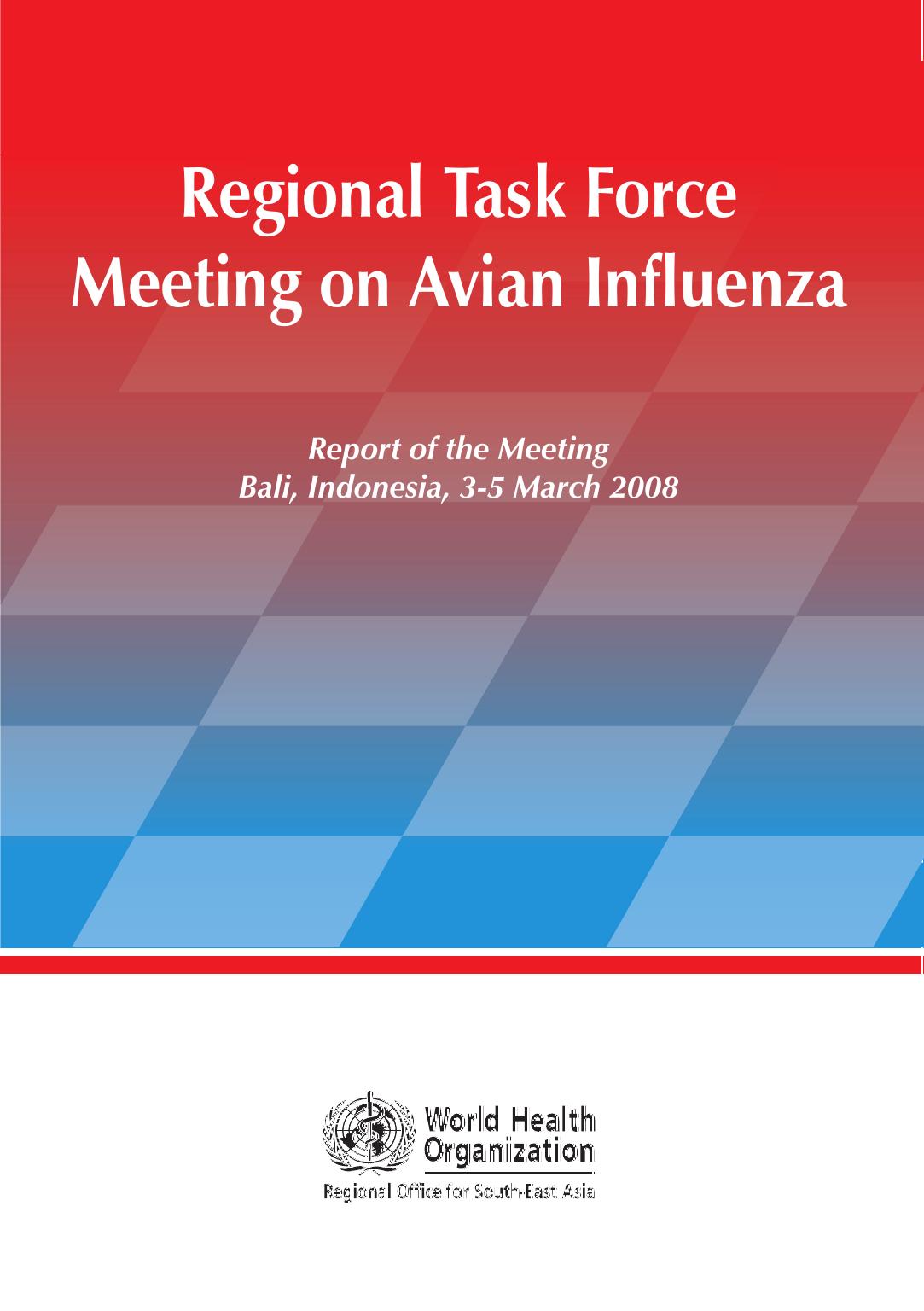 Regional Task Force Meeting on Avian Influenza