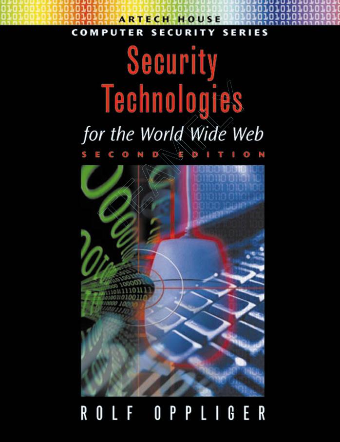 Artech House - Security Technologies for the World Wide Web, 2nd Ed - 2003 !!!