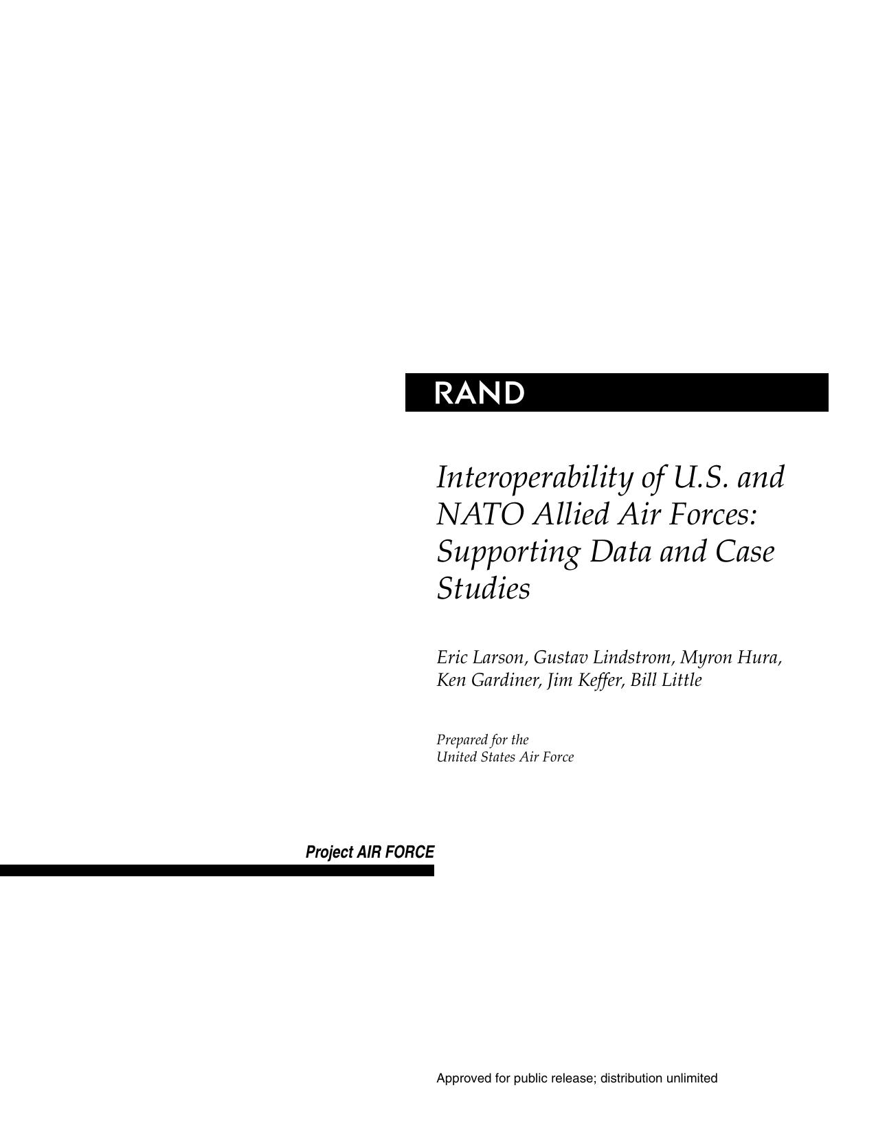 Interoperability of U.S. and NATO Allied Air Forces: Supporting Data and Case Studies