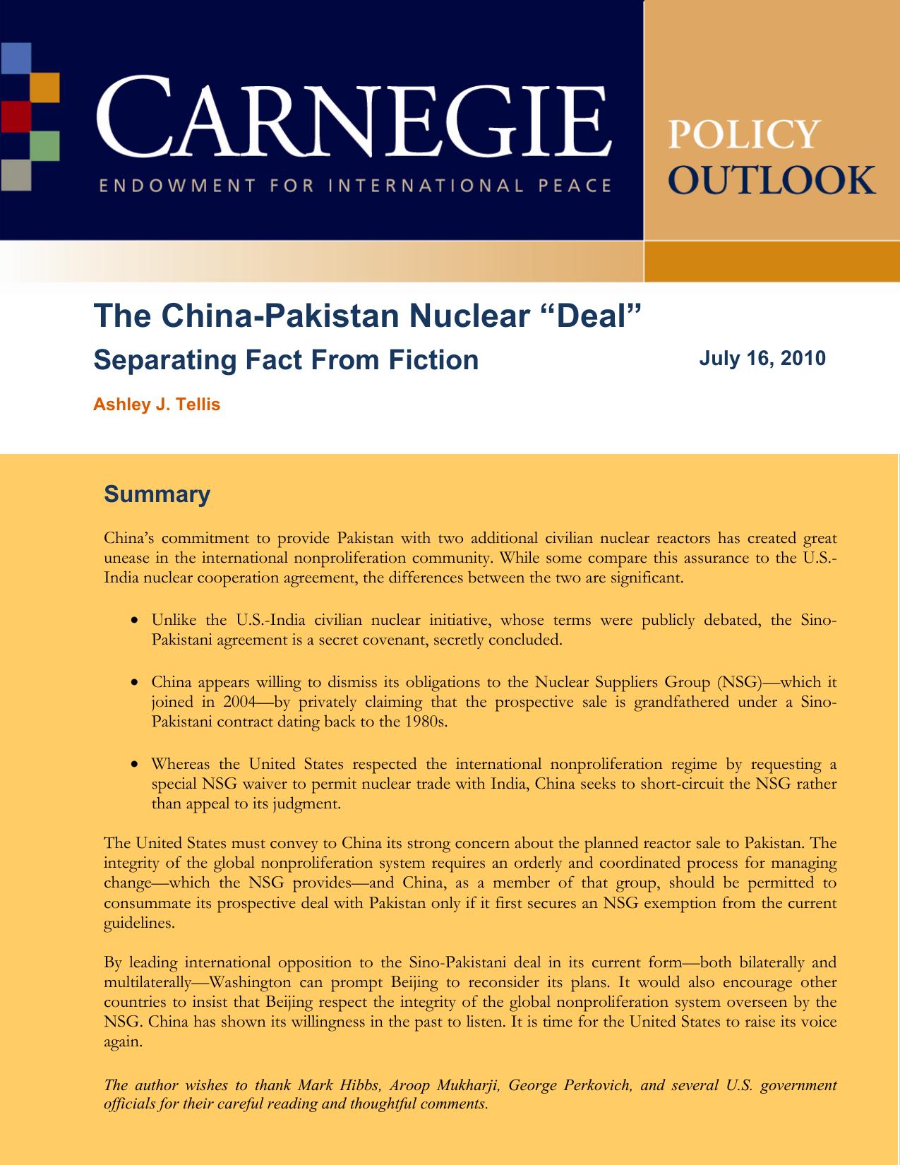 The China-India Nuclear Deal: Separating Fact from Fiction
