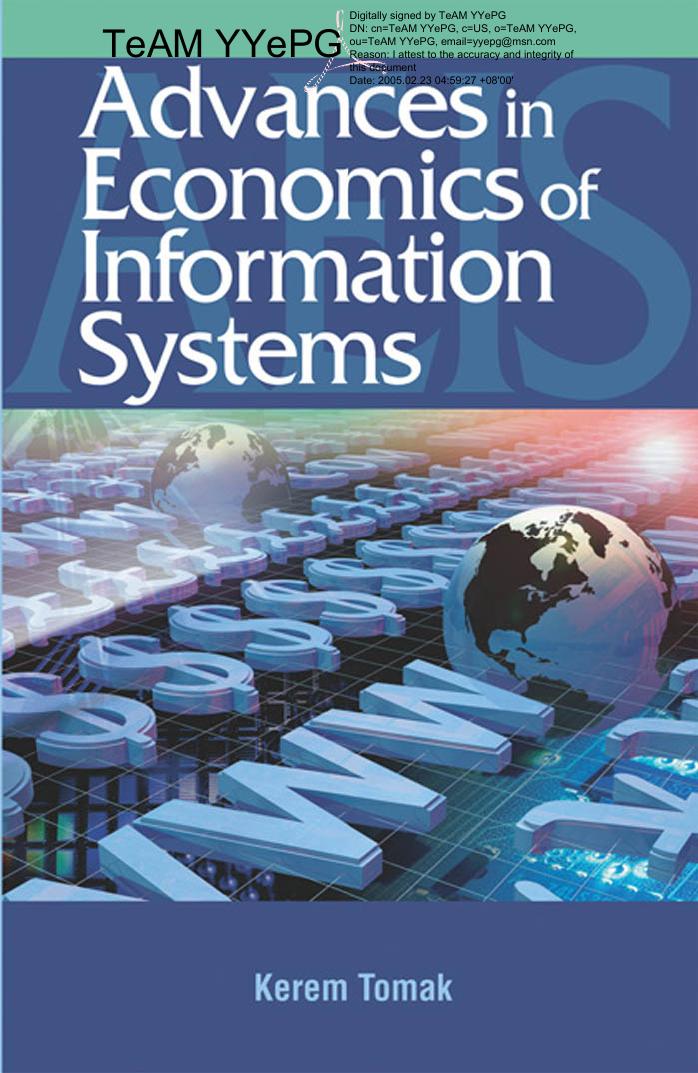 Idea Group Publishing - Advances in Economics of Information Systems