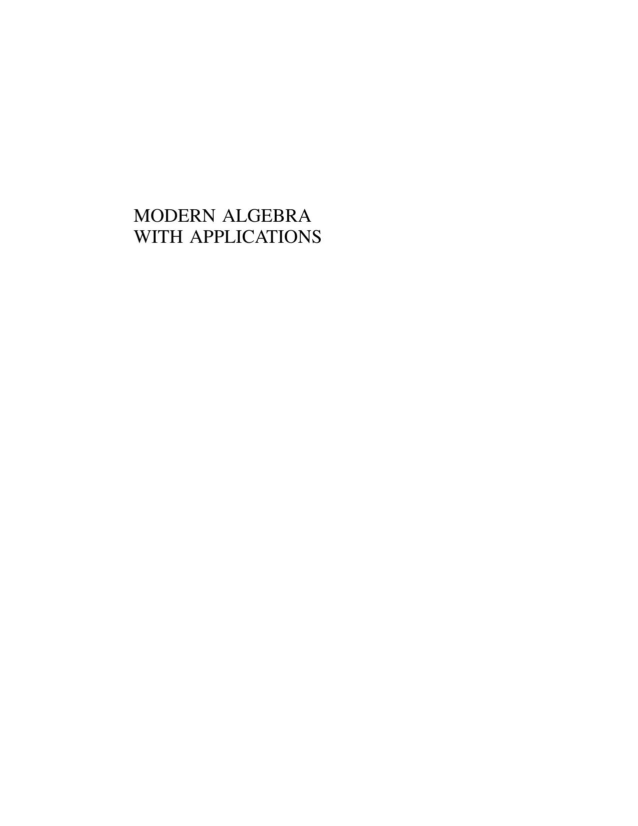 John Wiley & Sons - Modern algebra with applications