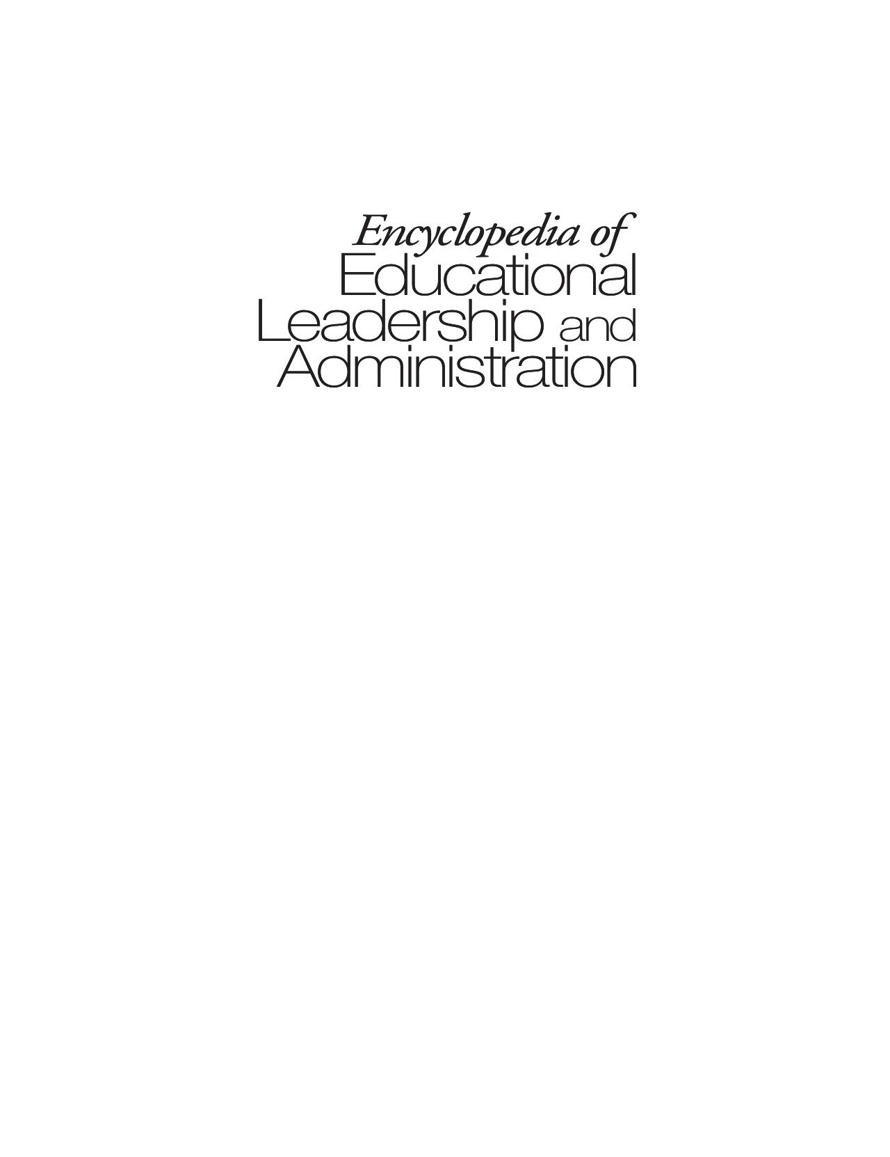 Encyclopedia of Educational Leadership and Administration