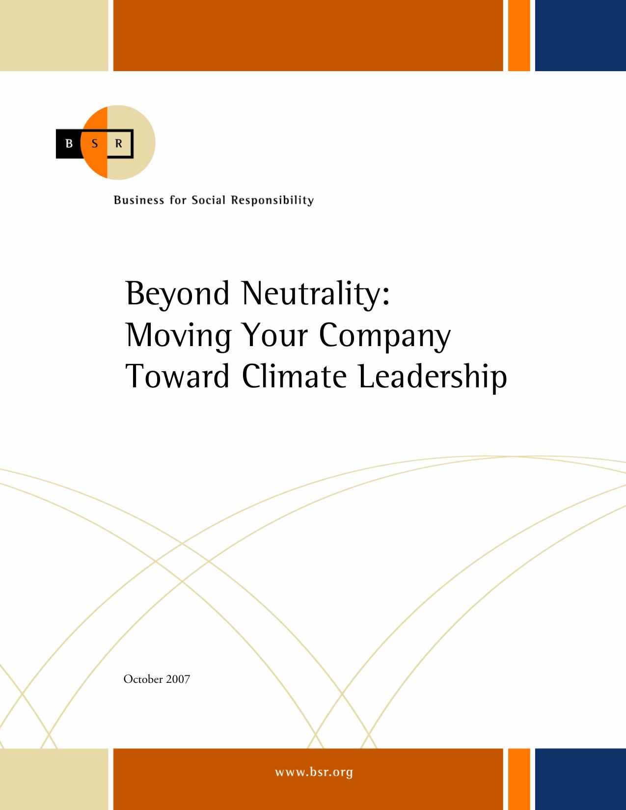 Beyond Neutrality: Moving Your Company Towards Climate Leadership