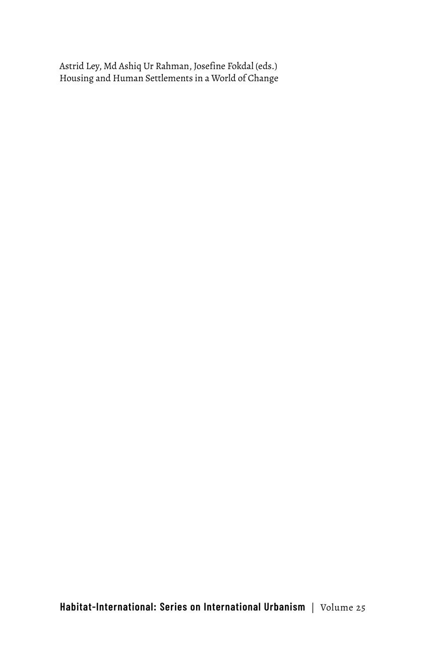 Housing and Human Settlements in a World of Change With Forewords by Raquel Rolnik and Mohammed El Sioufi