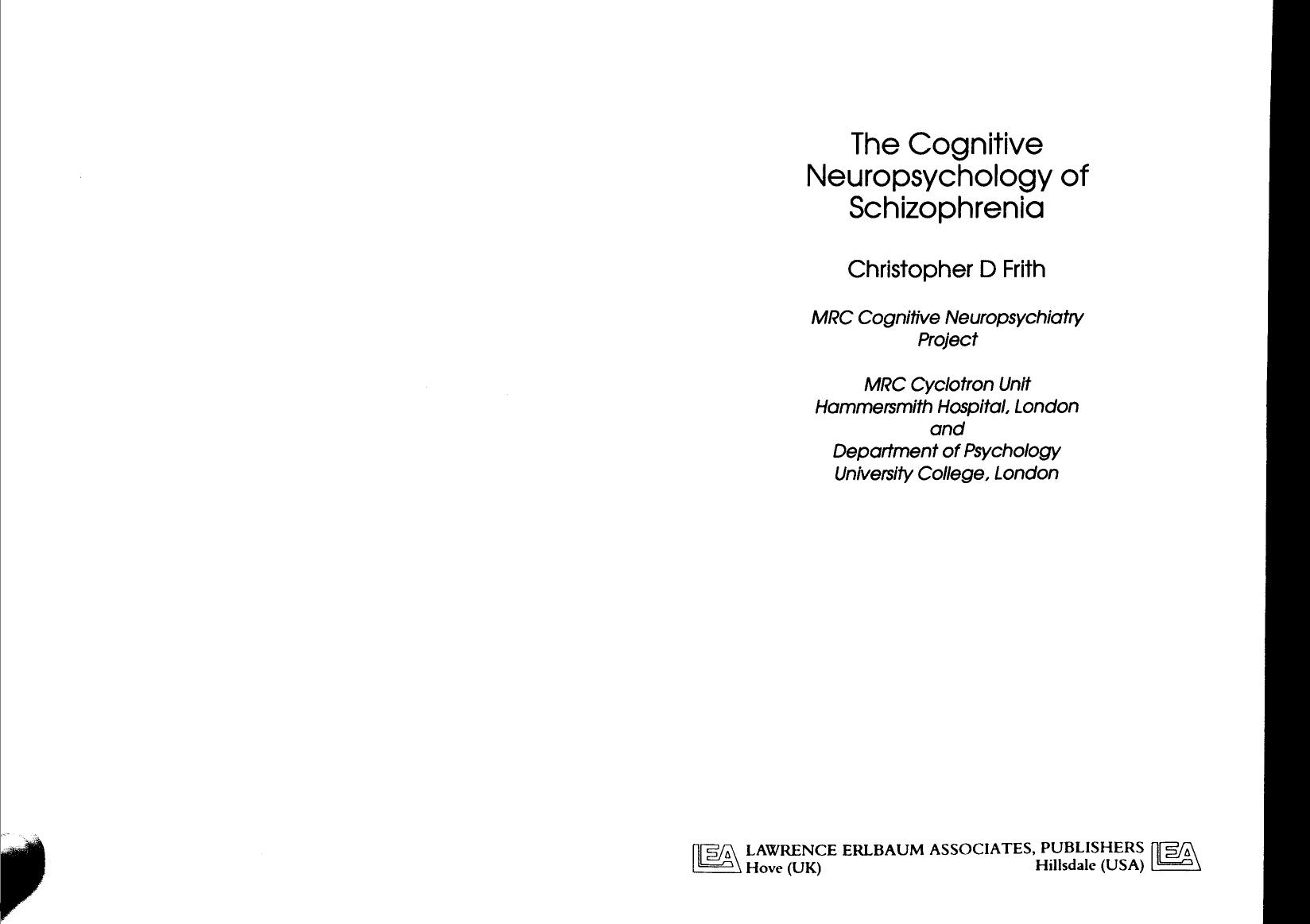 (Essays in Cognitive Psychology) Christopher Donald Frith