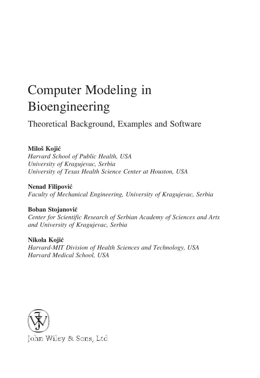 Computer Modeling in Bioengineering