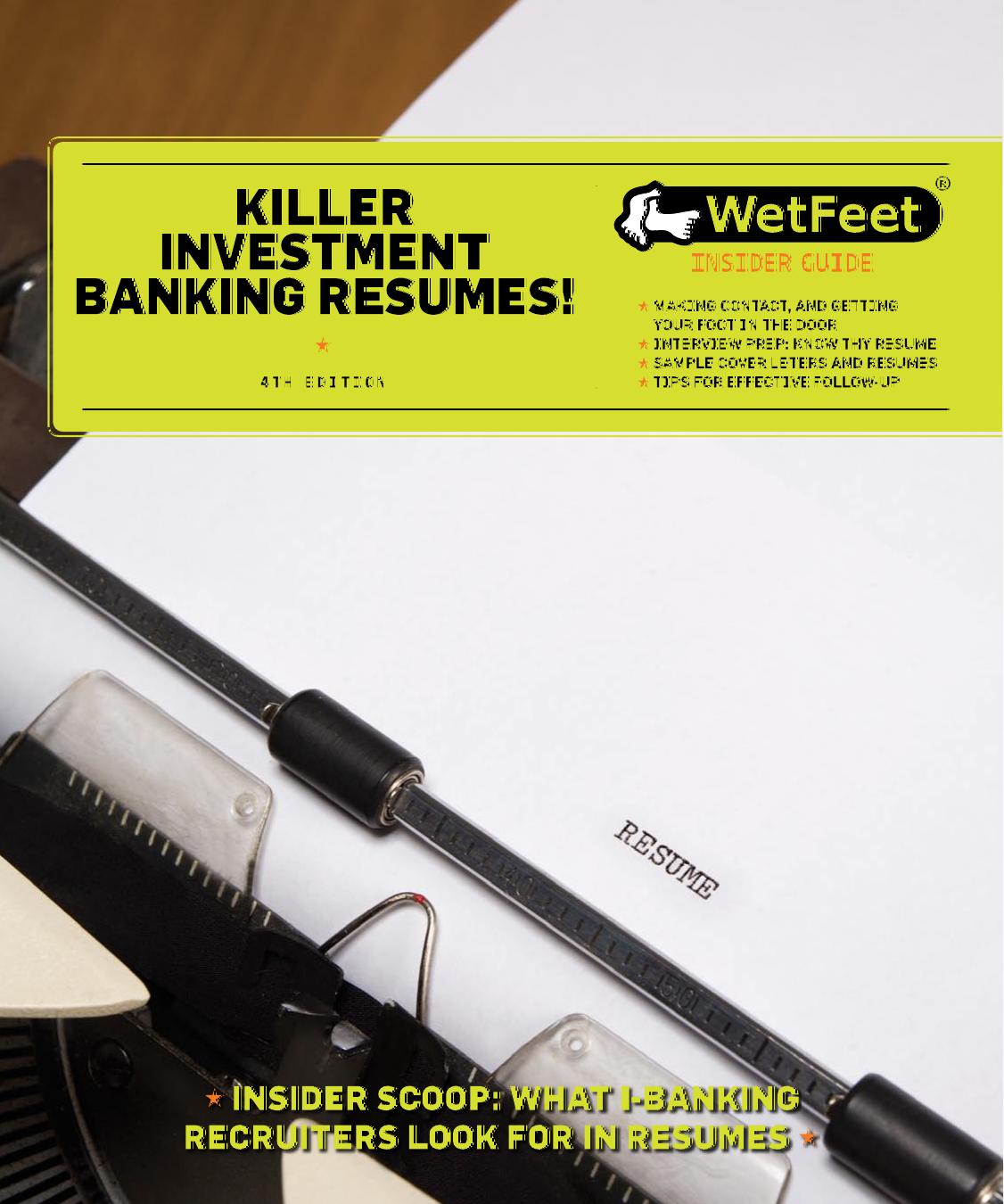 Killer Investment Banking Resumes