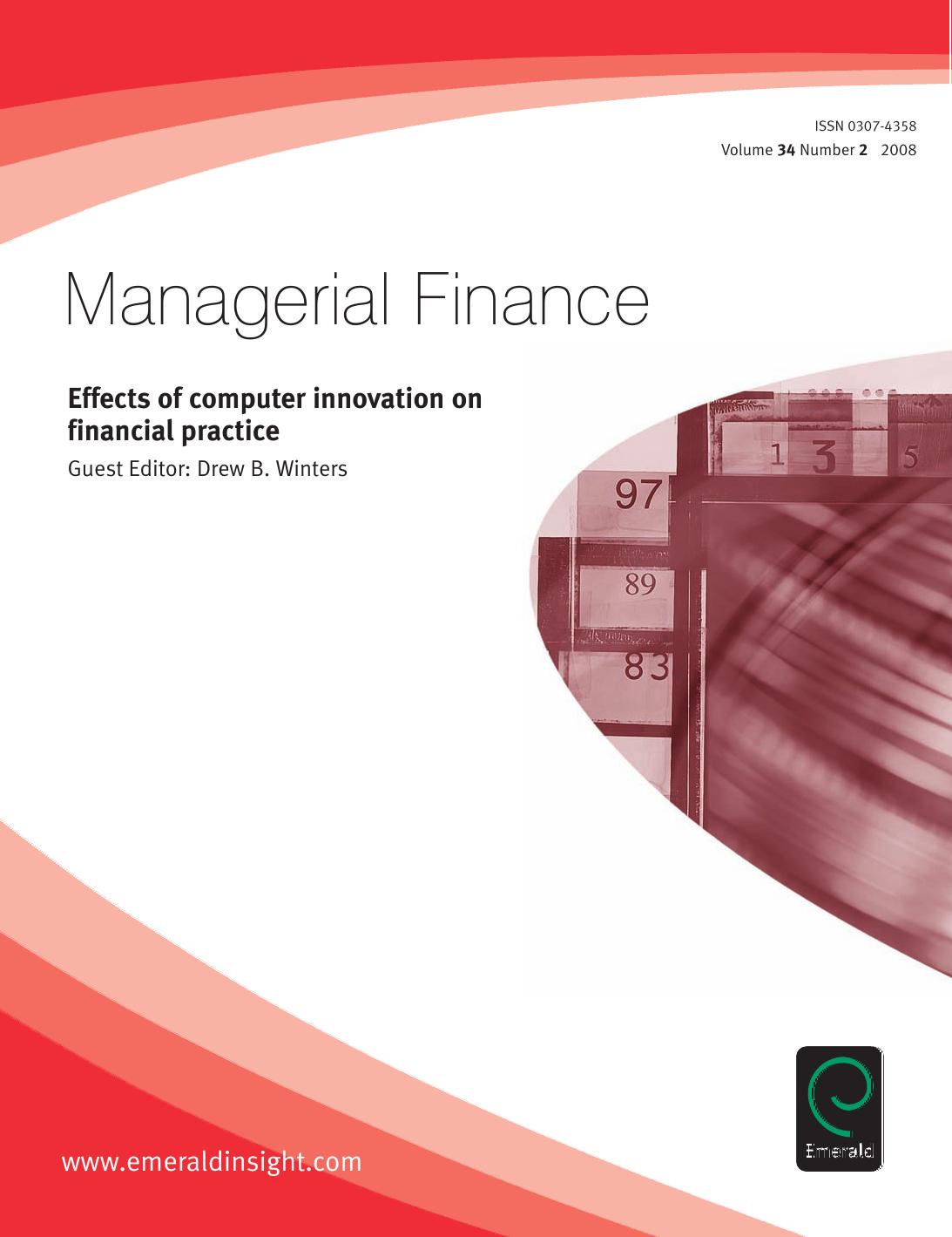 Managerial Finance: Effects of Computer Innovation on Financial Practice