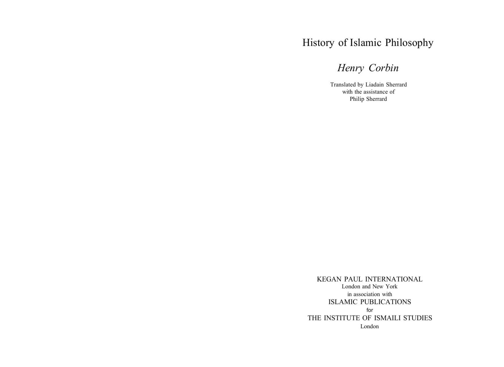 Title: History of Islamic Philosophy