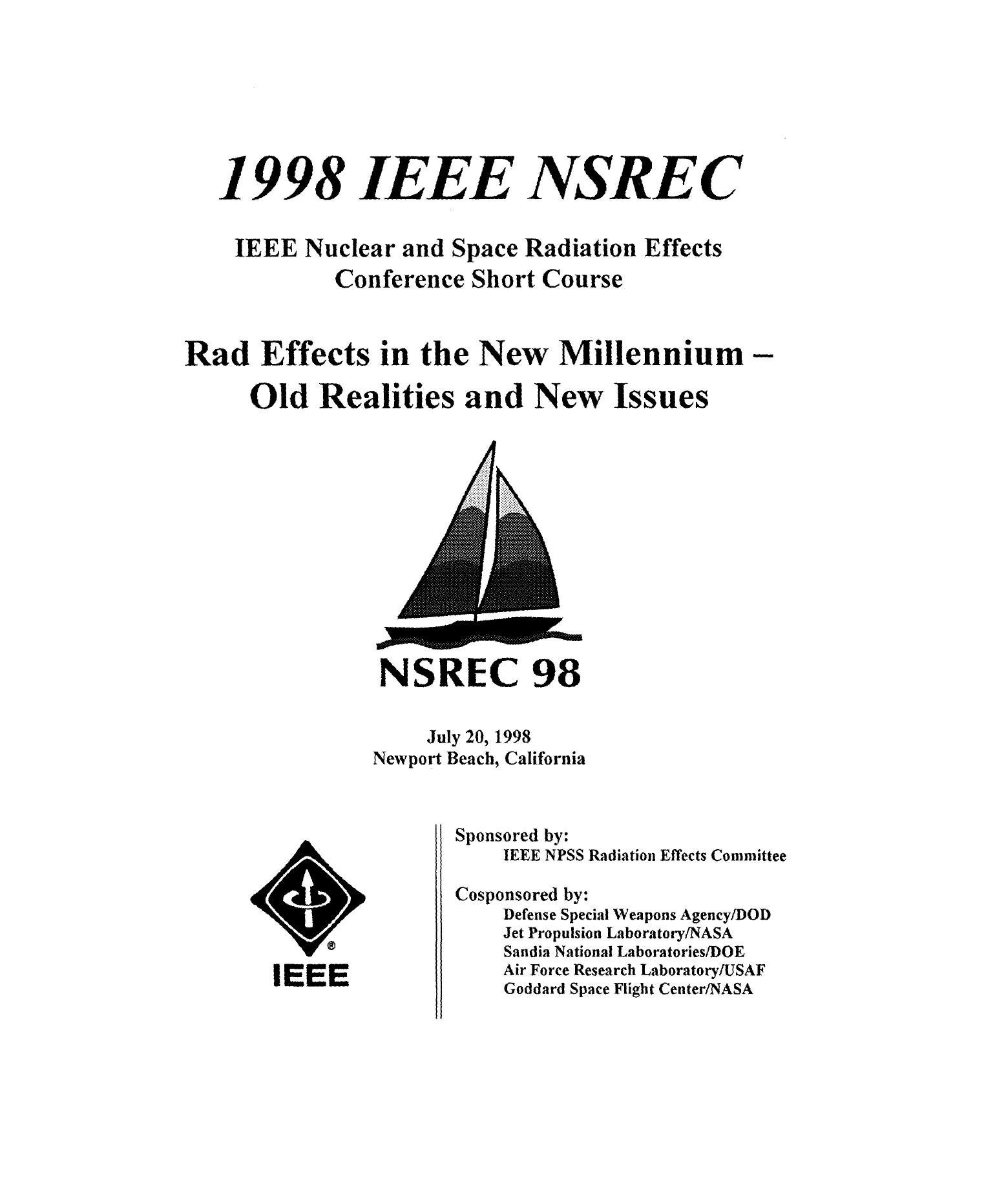1998 - RAD EFFECTS IN THE NEW MILLENNIUM - OLD REALITIES AND NEW ISSUES