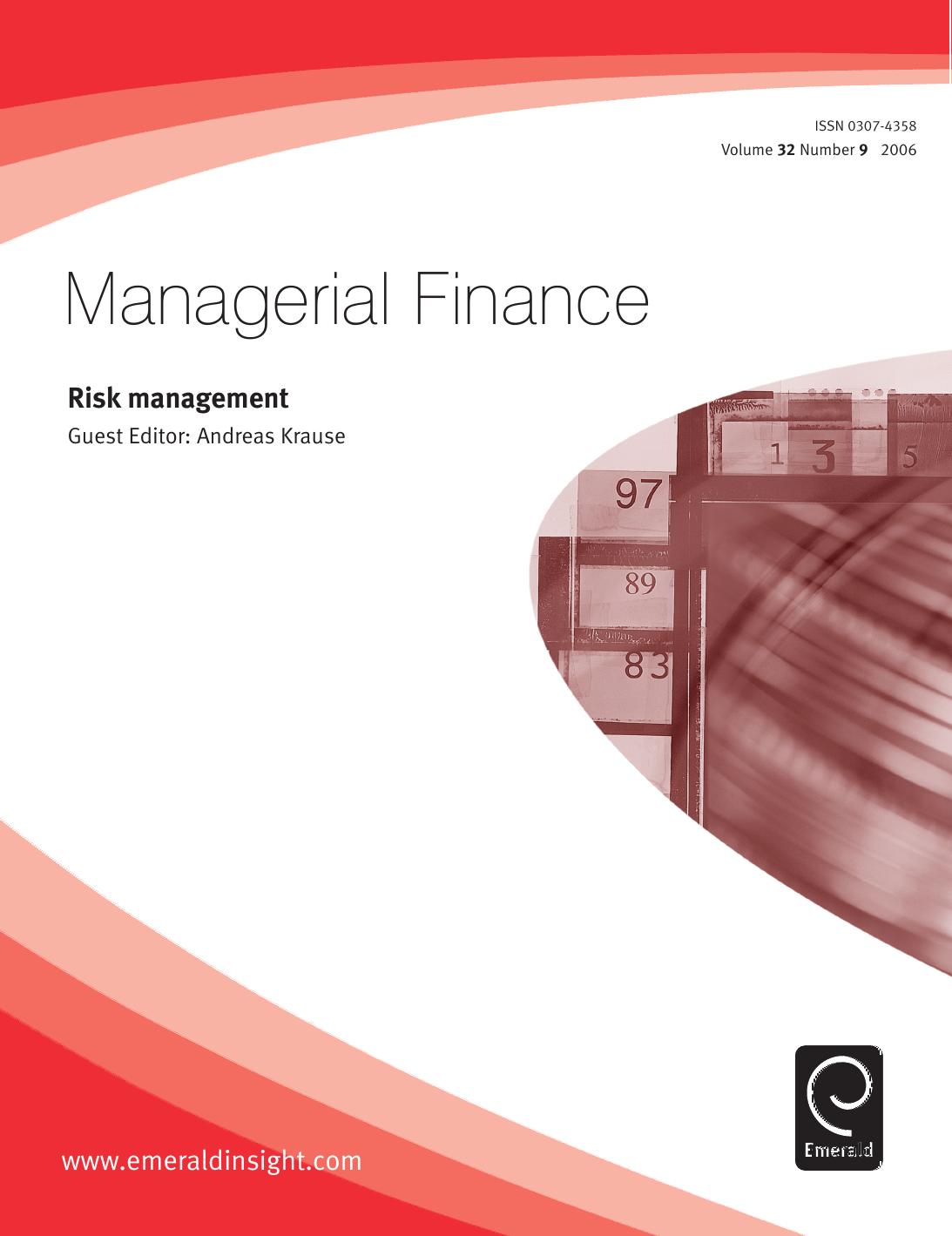 Managerial Finance Risk Management