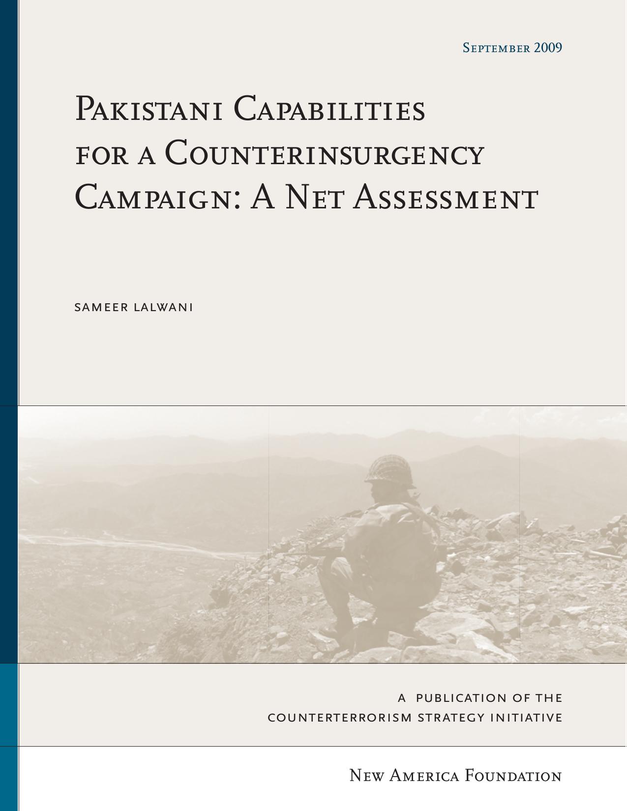 Pakistani Capabilities for a Counterinsurgency Campaign: A Net Assessment