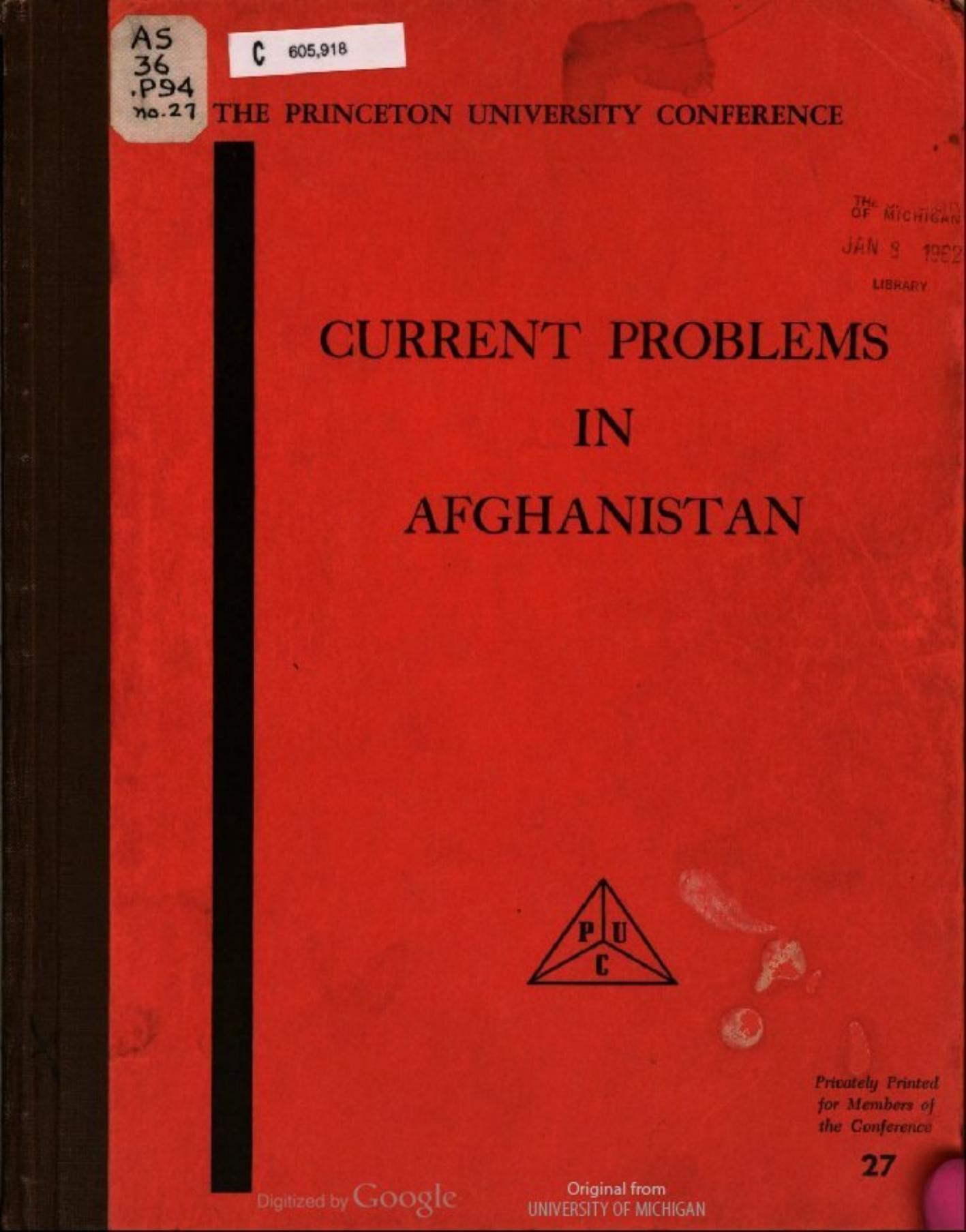 1961 Current Problems in Afghanistan